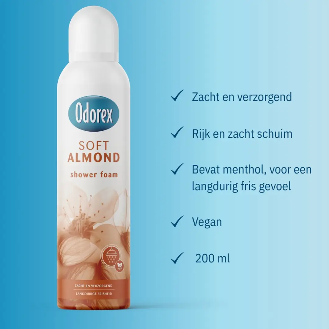 Odorex Showerfoam Almond Blossom 200ml - 6 Stuks