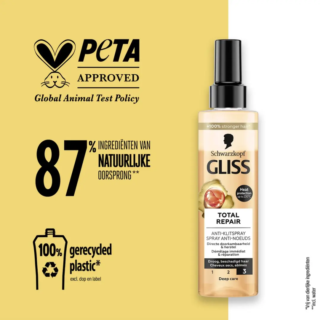 Gliss Total Repair Anti-Klit Spray - 6x 200ml