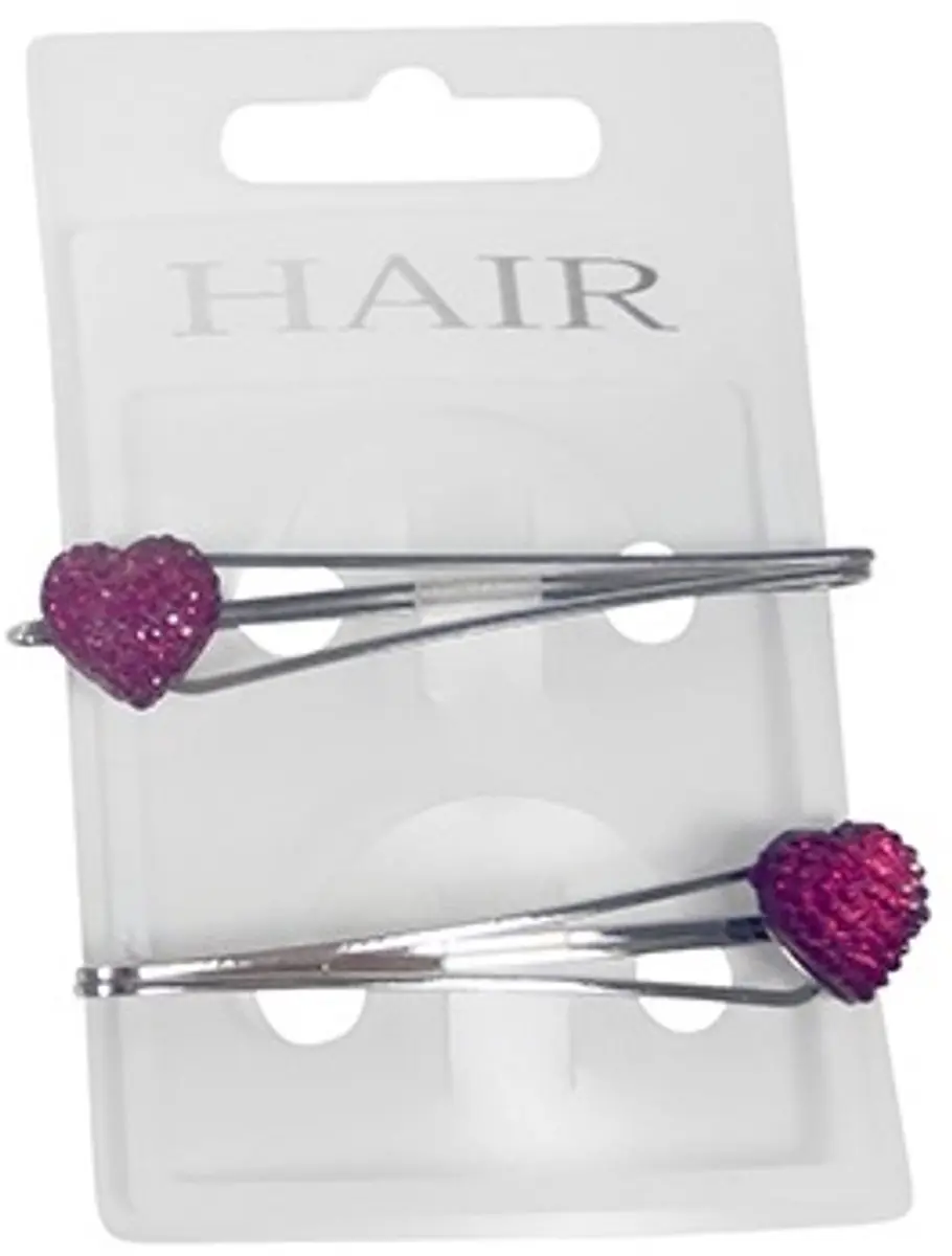 Haarsoires Schuifspeldjes Hart Glitter Roze - 2 Stuks