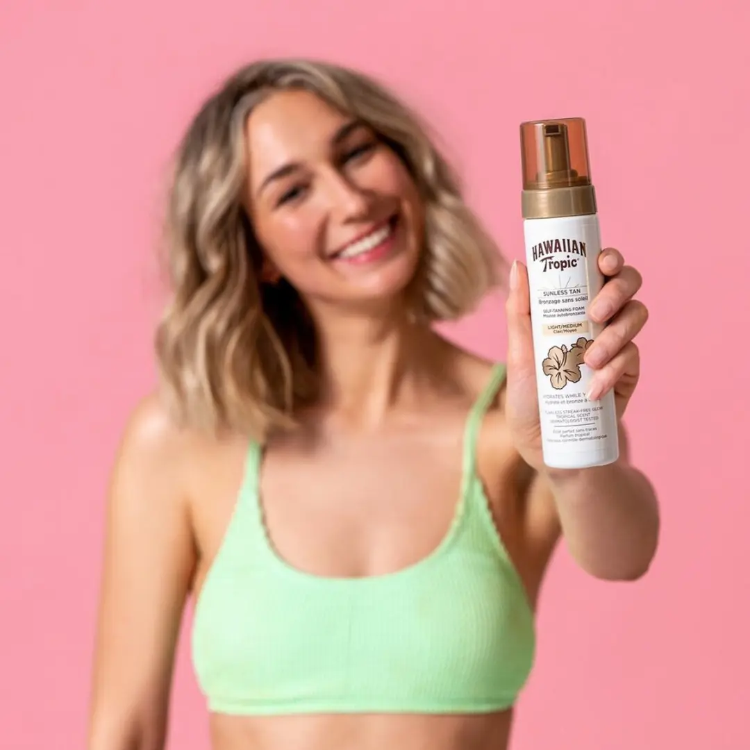 Hawaiian Tropic Sunless Tan Foam Licht/Medium 200ml - 3 Stuks