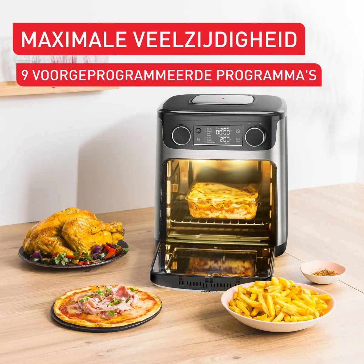 Tefal Easy Fry Multifunction FW556D Airfryer 1800W - 15L - Zwart/RVS