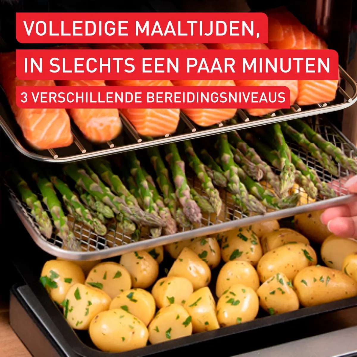 Tefal Easy Fry Multifunction FW556D Airfryer 1800W - 15L - Zwart/RVS - afbeelding 6 van 6