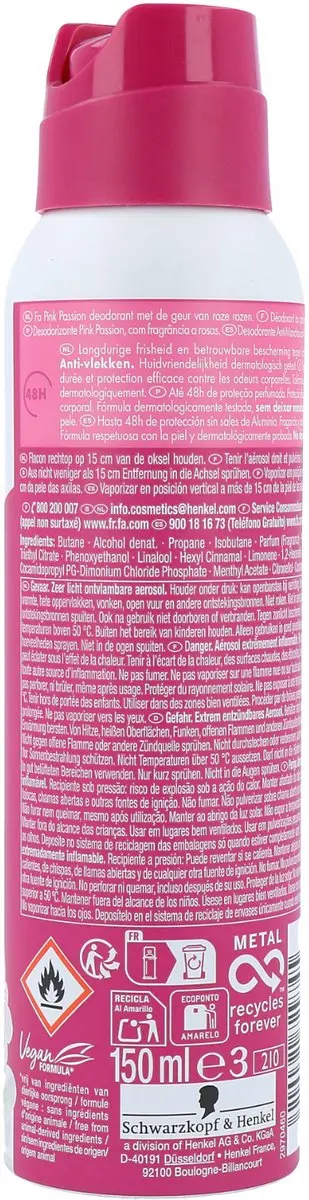 Fa Deodorant Spray Pink Passion 150ml - afbeelding 6 van 6