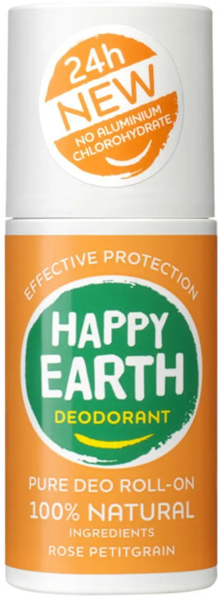 Happy Earth Natuurlijke Deodorant Roller Rose Petitgrain 75ml