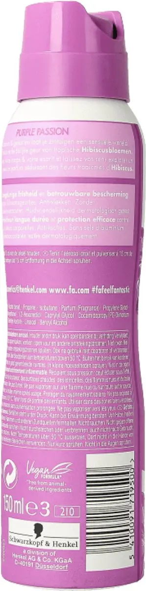 Fa Deodorant Spray Purple Passion 150ml - afbeelding 6 van 6