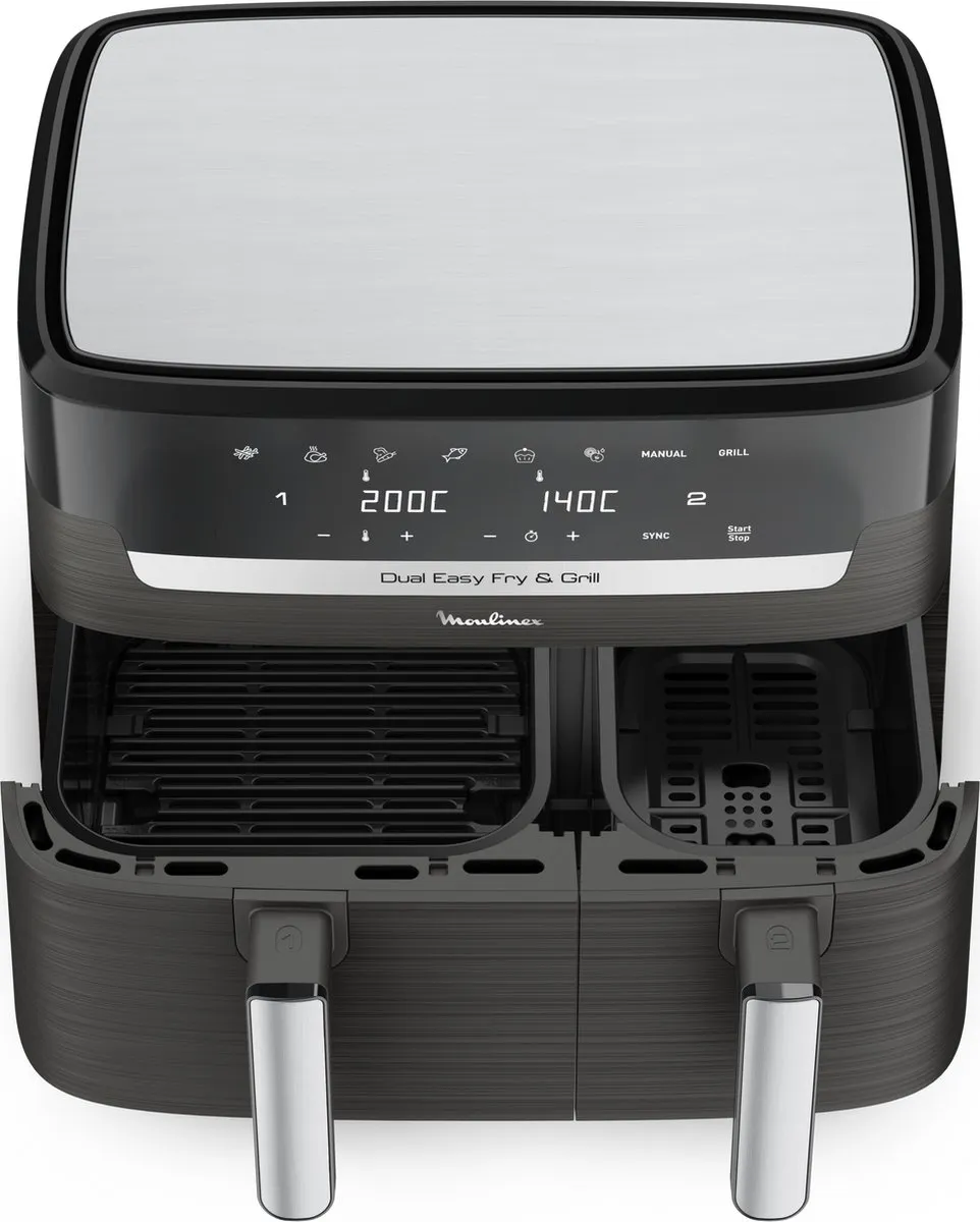 Moulinex Dual Easy Fry EZ905B20 Dubbele Airfryer 8,3L - Donkergrijs
