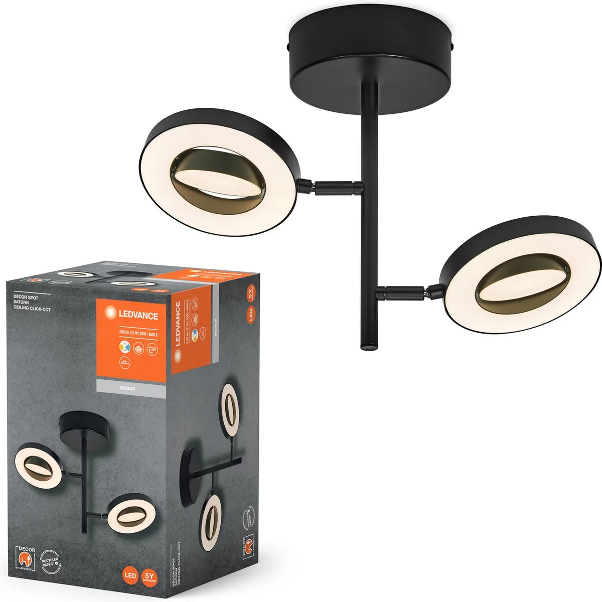 LEDVANCE Decor Spot Saturn CLICK-CCT 21W - Zwart