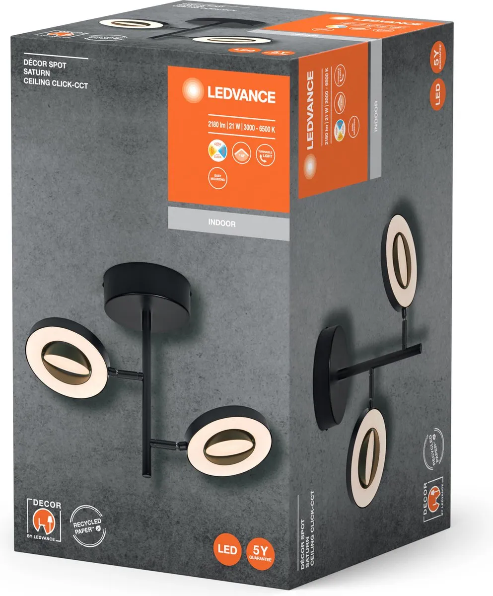 LEDVANCE Decor Spot Saturn CLICK-CCT 21W - Zwart
