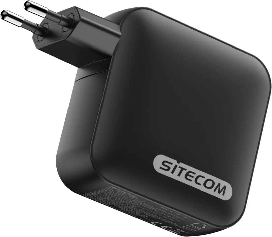 Sitecom 165W USB-C Wall Charger - 4 Poorten - Zwart