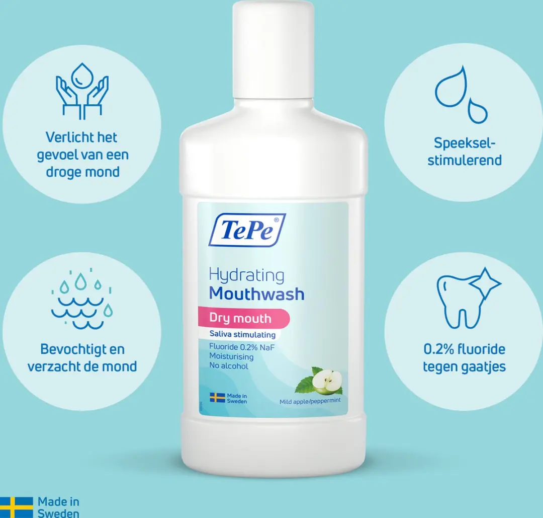 TePe Hydraterende Mondspoeling Mild Apple/Peppermint 500ml