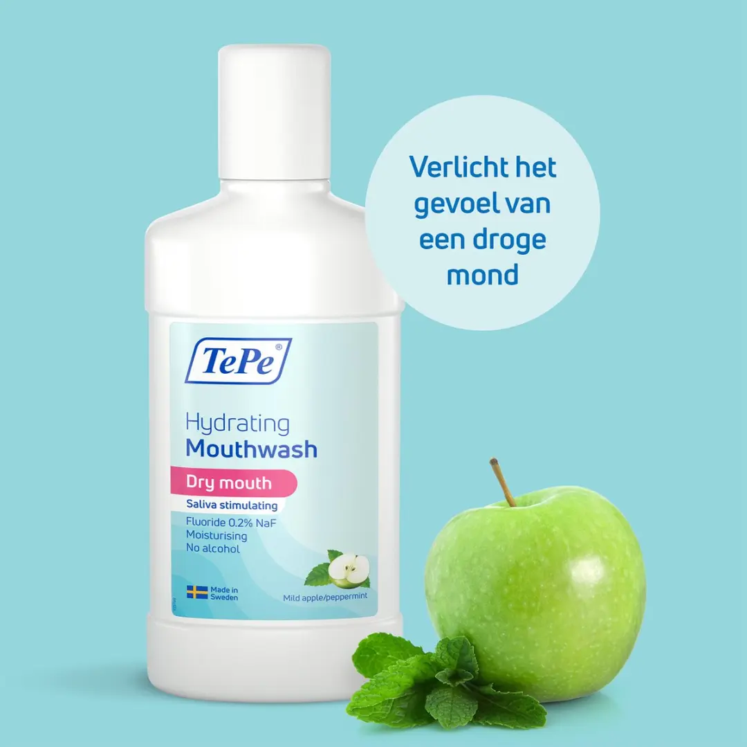 TePe Hydraterende Mondspoeling Mild Apple/Peppermint 500ml