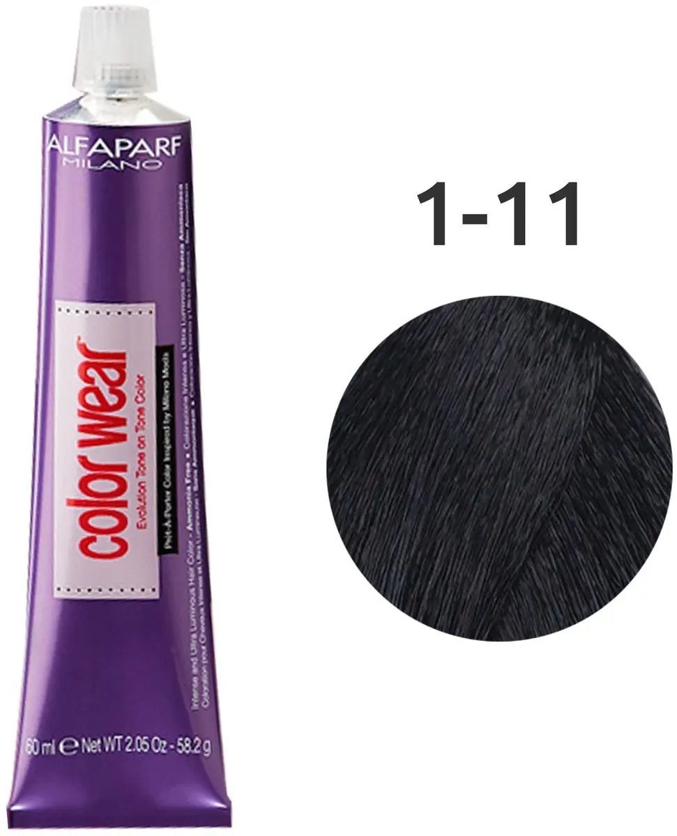ALFAPARF Color Wear 1.11 Kleurspoeling 60ml - Zwart