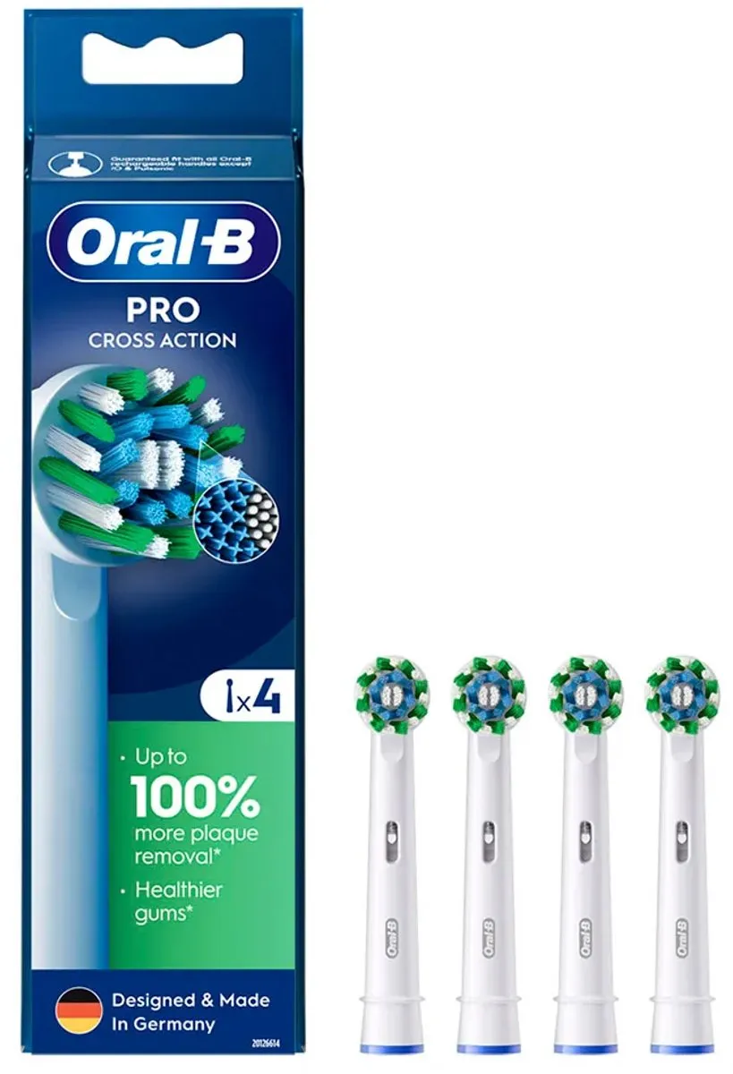 Oral-B Cross Action Eb50EB-4 Opzetborstels - 8 Stuks - Wit