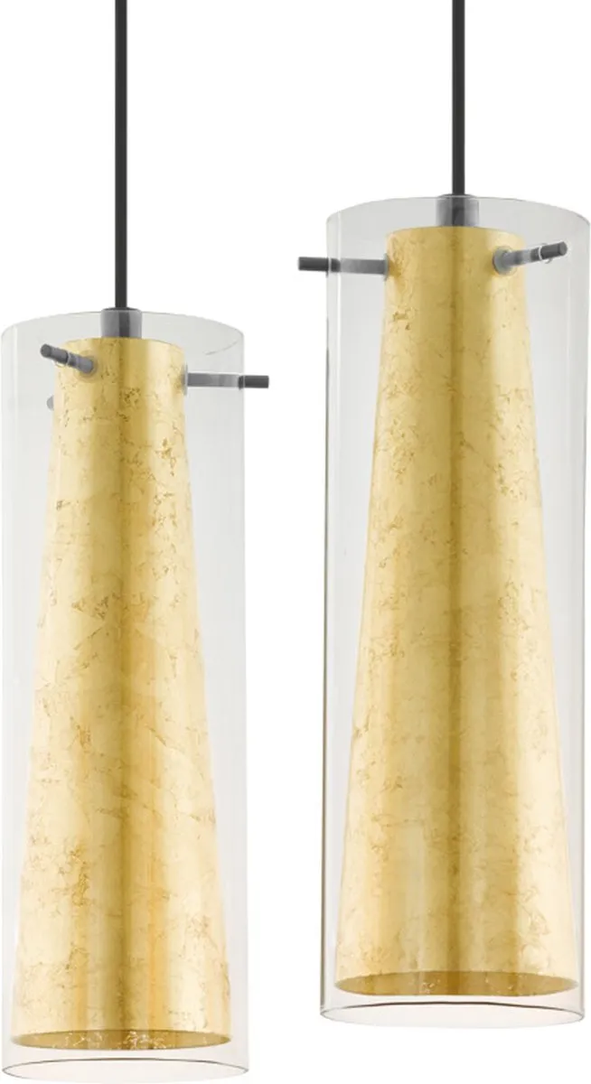 Eglo Pinto Gold Hanglamp E27 - 3 Lichthoorns - 90,5 cm - Zwart/Goud