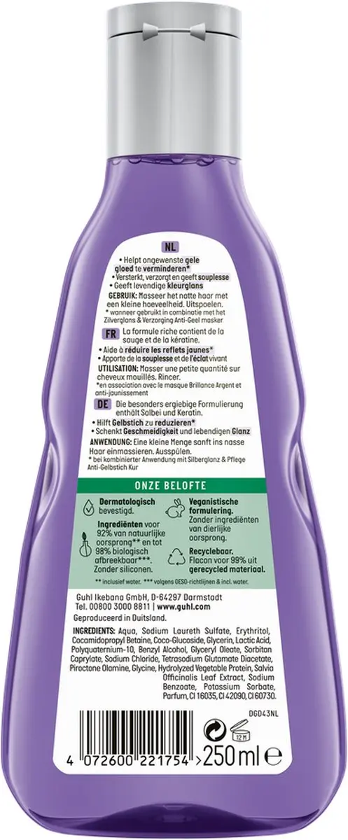 Guhl Zilverglans & Verzorging Shampoo 250ml - Krullend haar