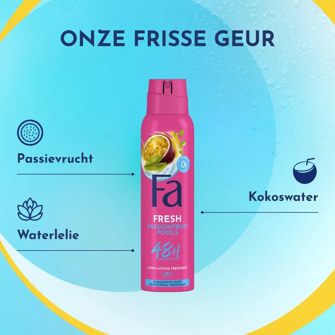 Fa Passion Fruit Pools Deo Spray 6x150ml