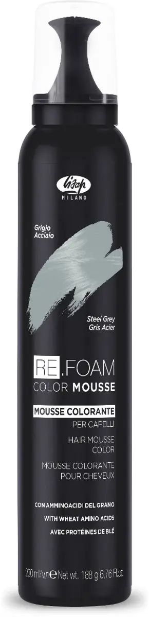 Lisap Re.Foam Color Mousse Staalgrijs 200ml