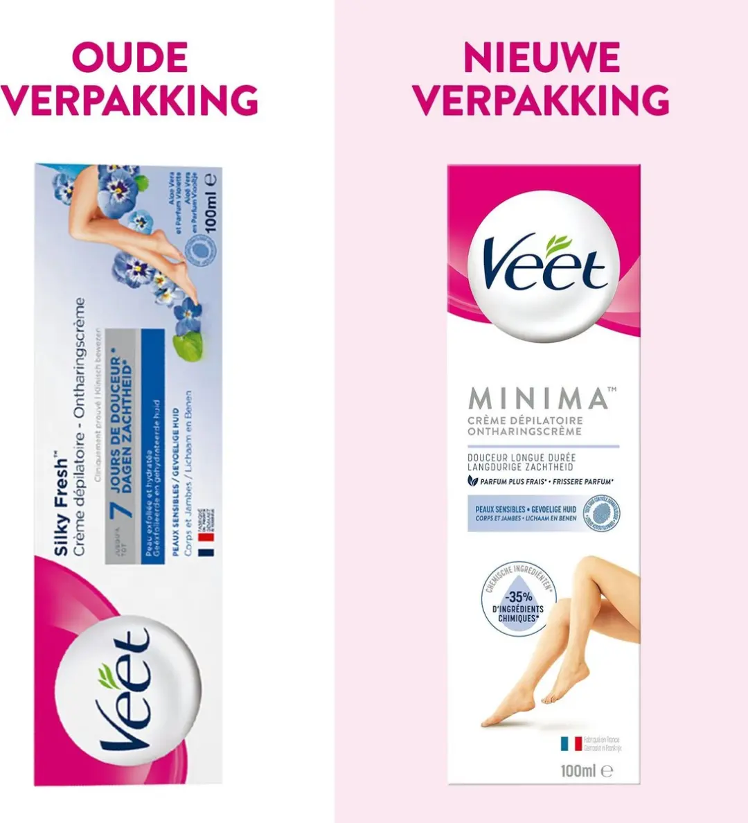 Veet Minima Ontharingscreme 400ml - 4 Stuks