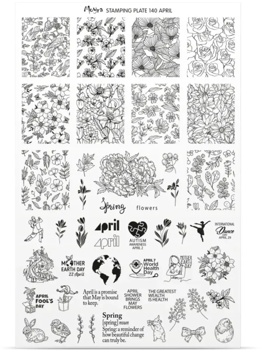 Moyra Stamping Plate 140 APRIL - 55g