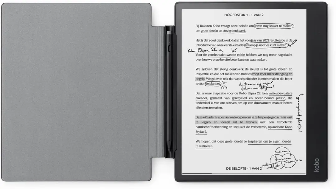Kobo Elipsa 2E Hoes - SleepCover - Zwart