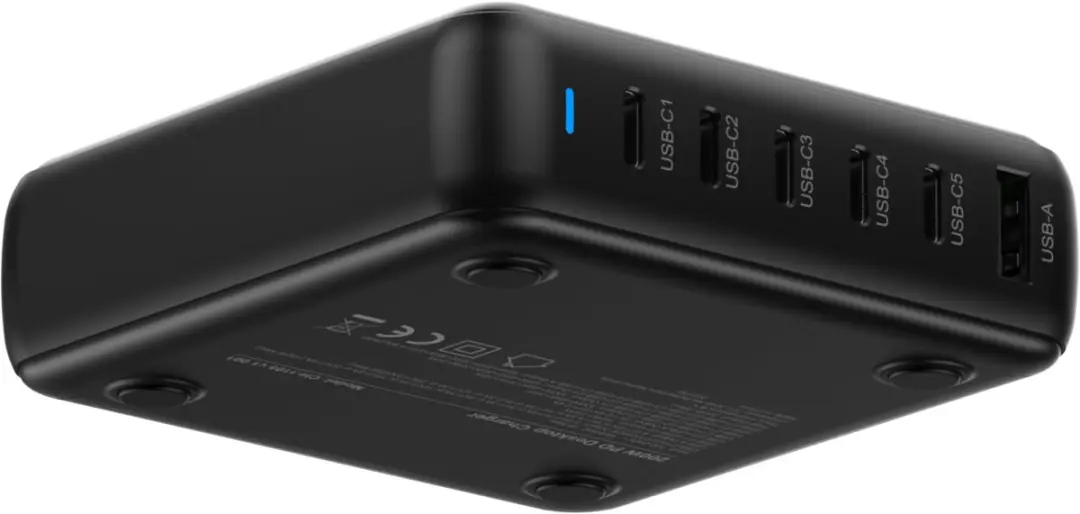 Sitecom 200W Desktop Charger - 6 Poorten - Zwart