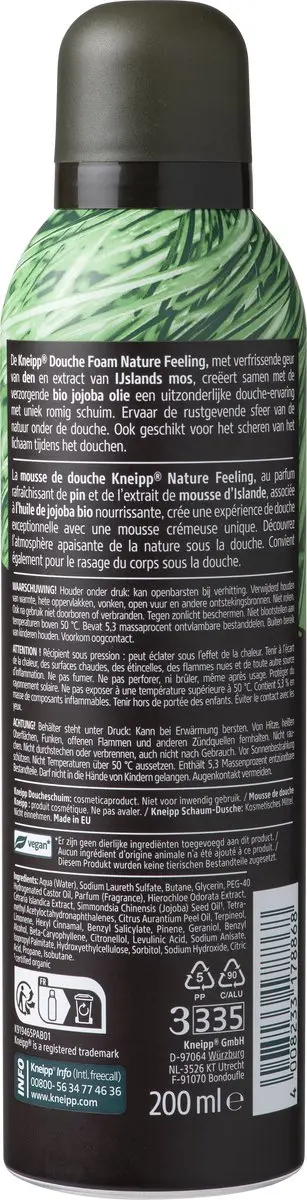 Kneipp Men Nature Feeling Douche Schuim 200ml - Frisse dennengeur