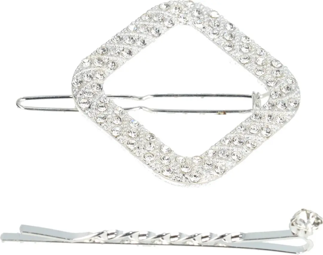 Haarsoires Haarspeld 4,5cm - Glitter Zilver - Set van 2