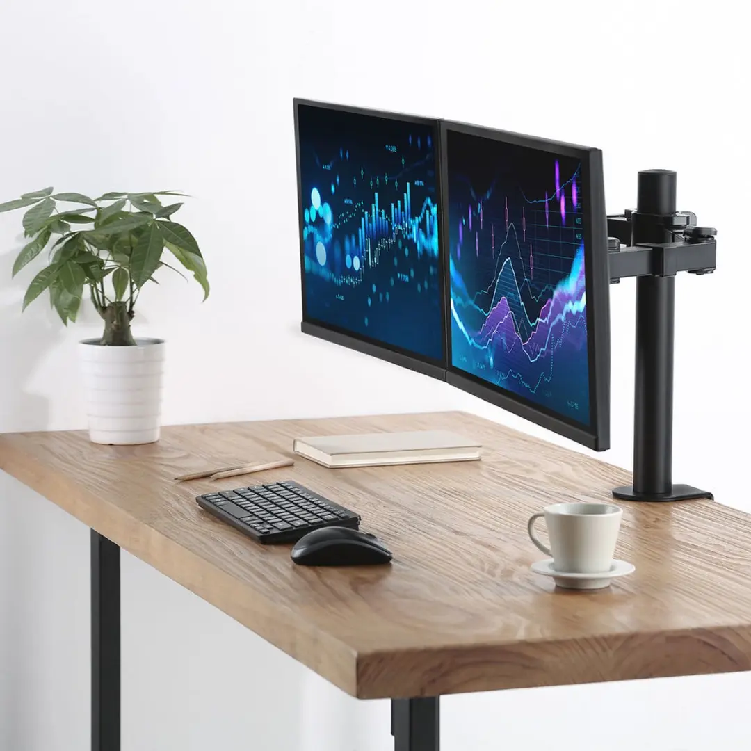 ACT Monitorarm AC8326 - 2 Schermen tot 32" - Hoogte verstelbaar - Zwart - afbeelding 6 van 6