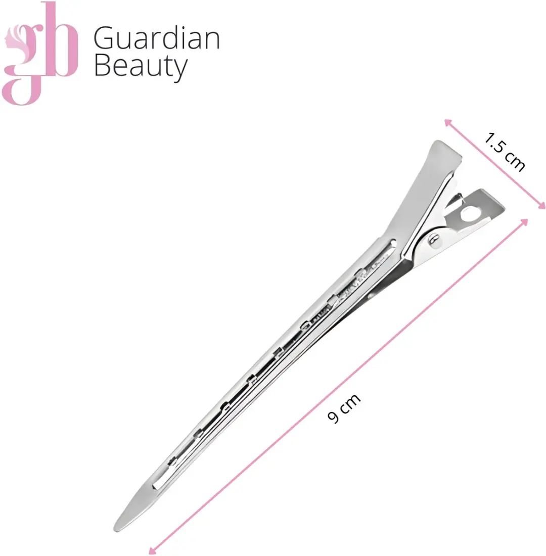 Guardian Beauty Haarklemmen Alligator - 20 Stuks - Wit & Zilver