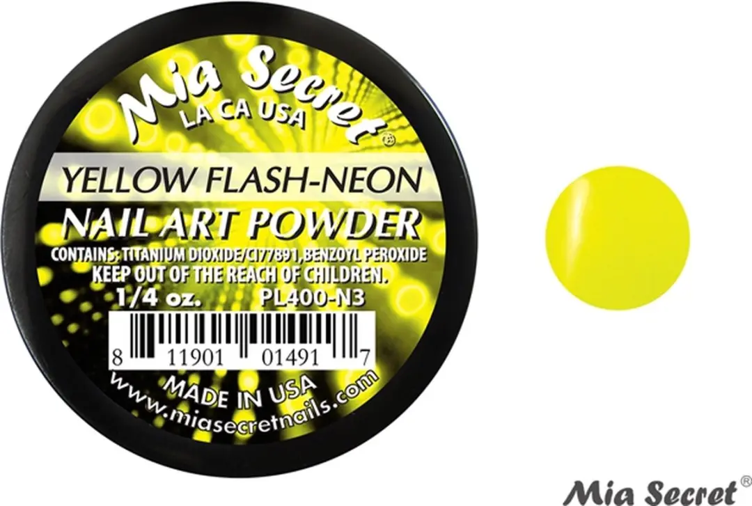 Mia Secret Flash-Neon Acrylpoeder Geel 7.5ml