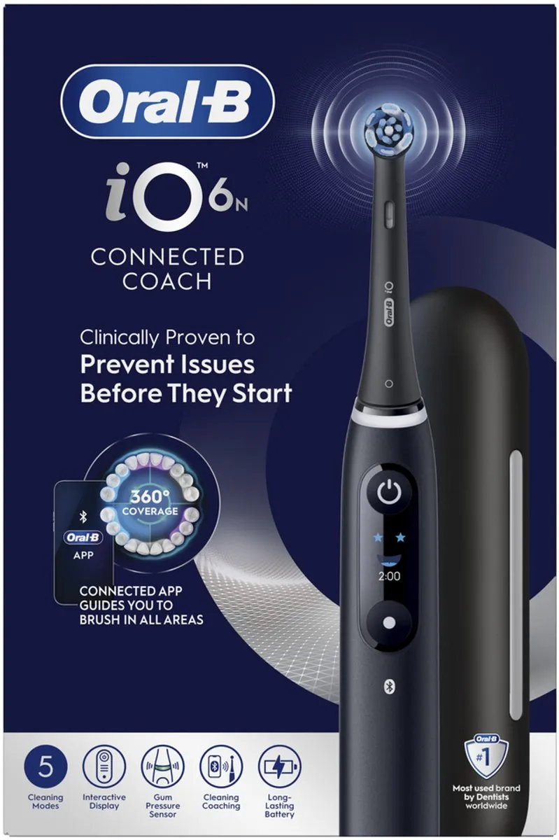 Oral-B iO 6N Elektrische Tandenborstel - 2 Opzetborstels - Reisetui