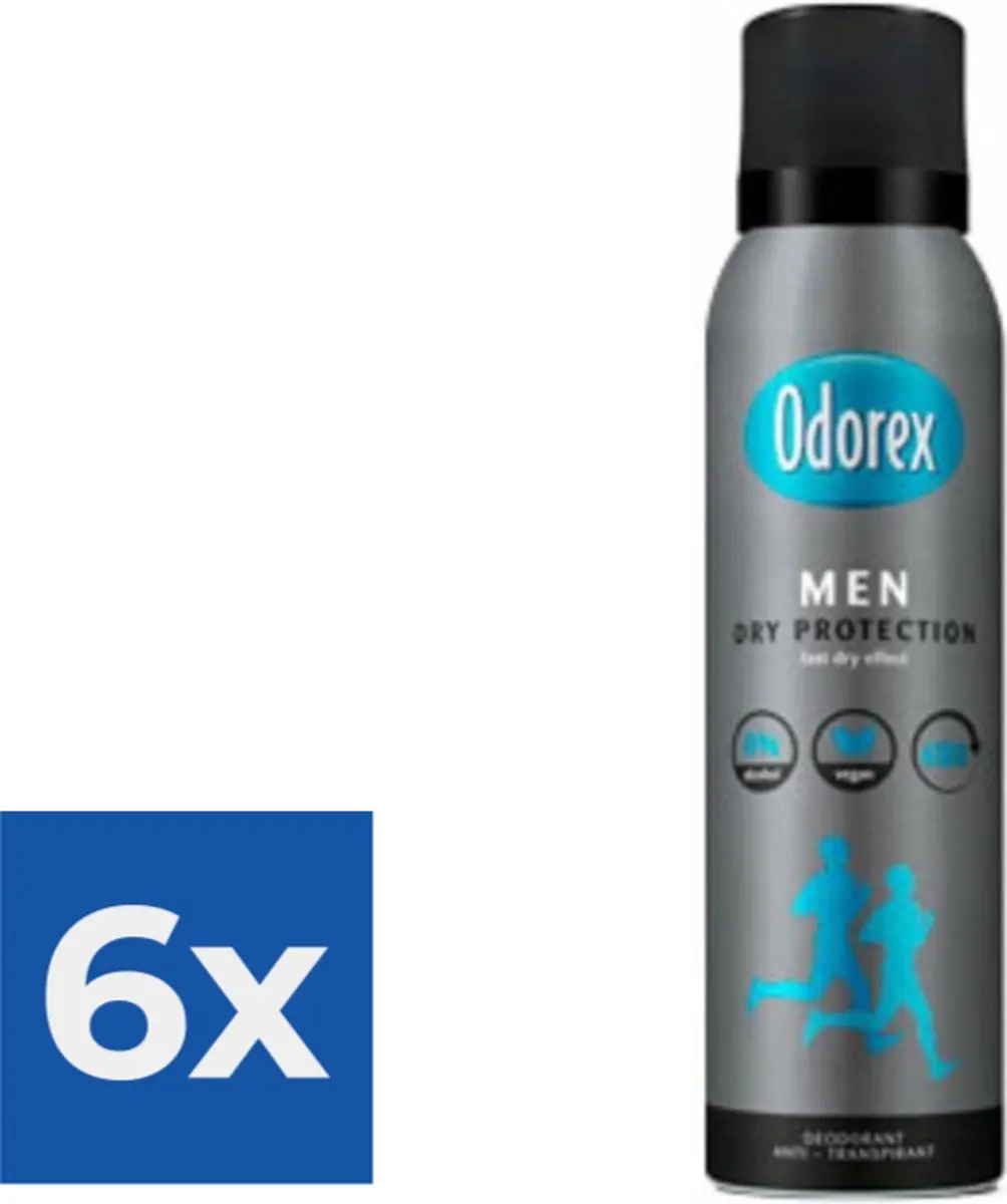 Odorex Men Dry Protection Deospray 150ml - 6 Stuks