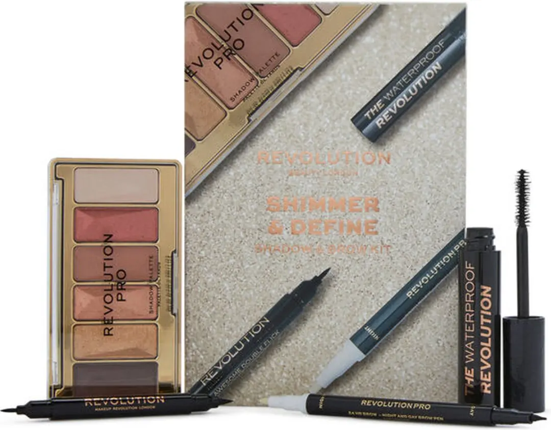 Makeup Revolution Shimmer & Define Schaduw & Wenkbrauw Set