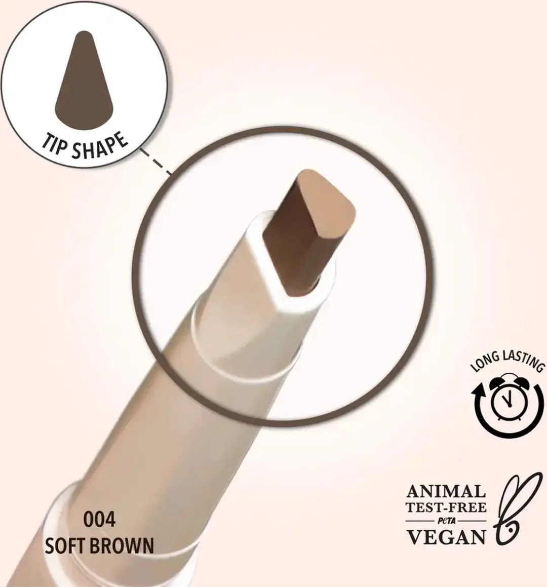 Moira Angled Brow Pencil 04 Soft Brown - 0,5 g