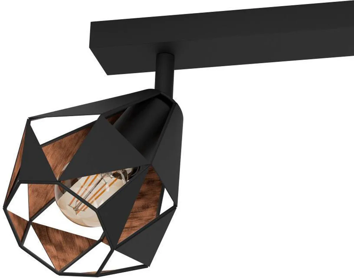 Eglo Carlton 7-Spot Plafondlamp 73cm - Zwart/Koper