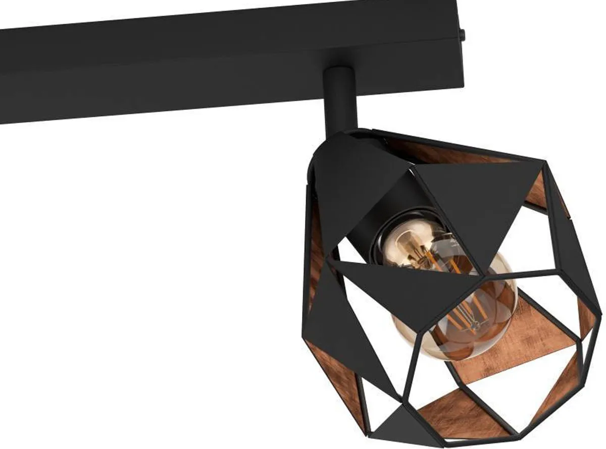 Eglo Carlton 7-Spot Plafondlamp 73cm - Zwart/Koper