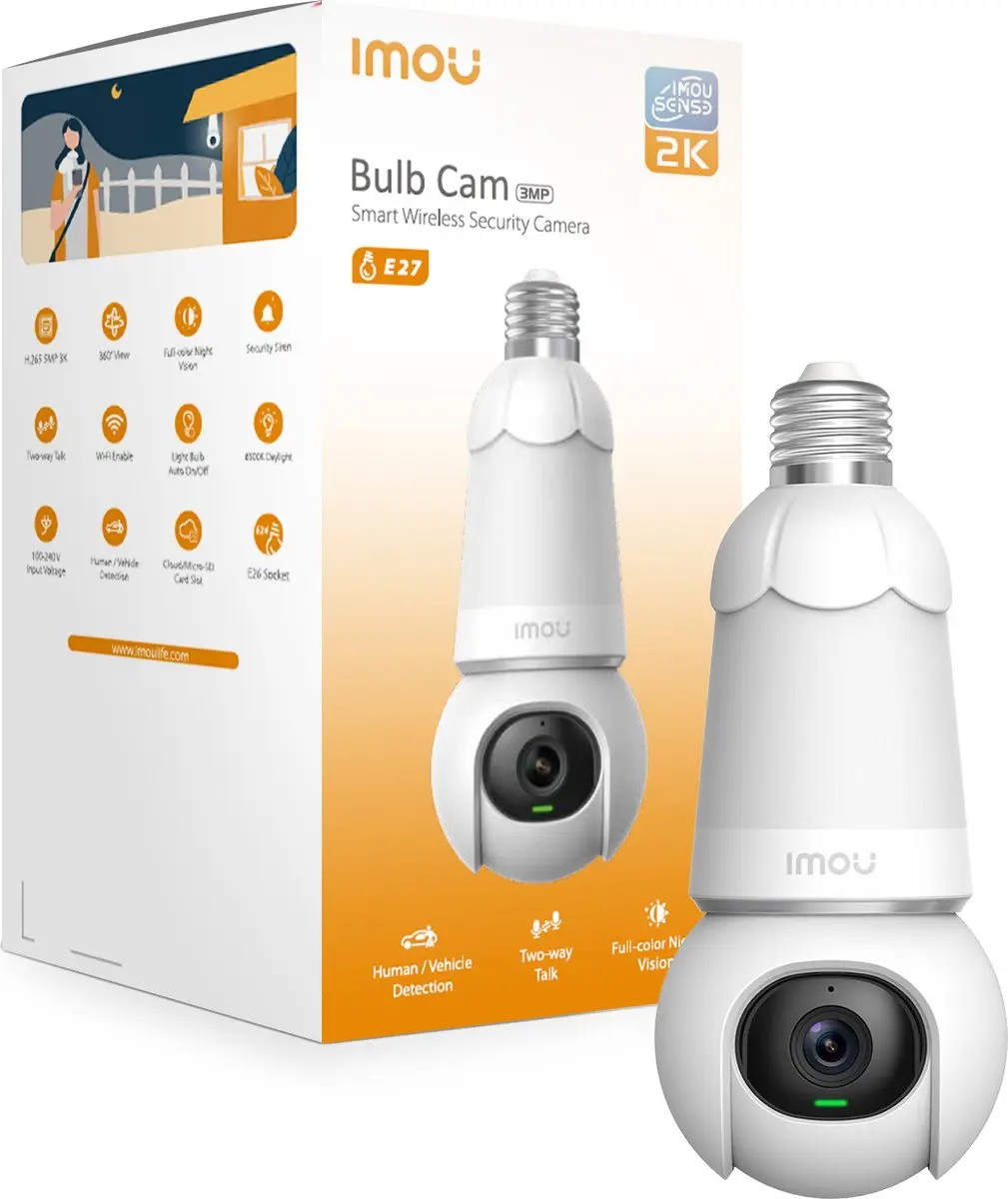 Imou Bulb Cam IPC-S6DP-3M0WEB-E27 Beveiligingscamera - 3K UHD - 350 Lumen - Wit - afbeelding 6 van 6