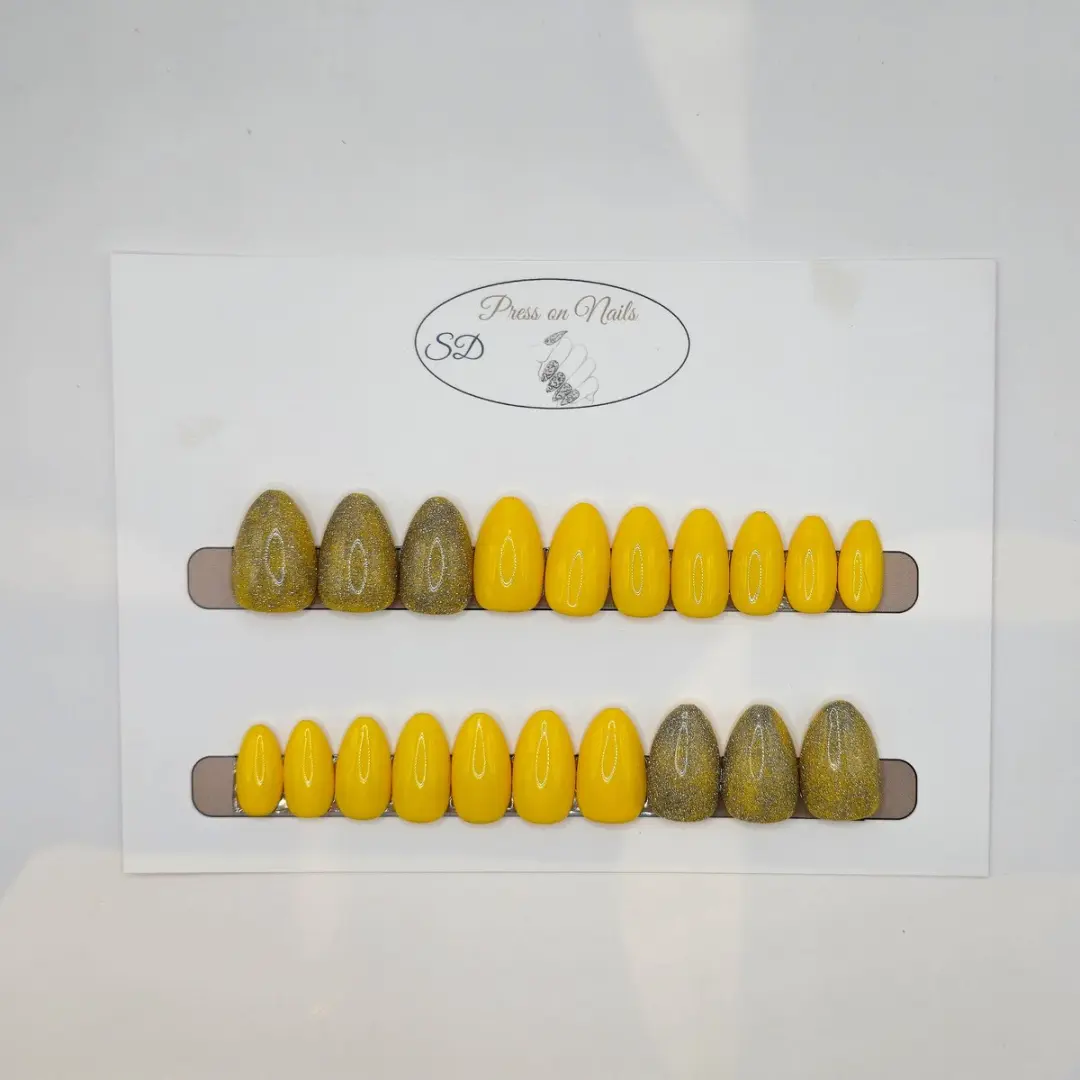 SD Press on Nails B-189 Plaknagels Geel - 20 Stuks - afbeelding 6 van 6