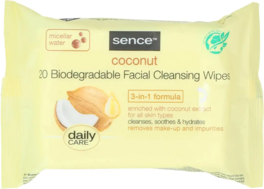 Sence Gezichtsreinigingsdoekjes Coconut 20 Stuks