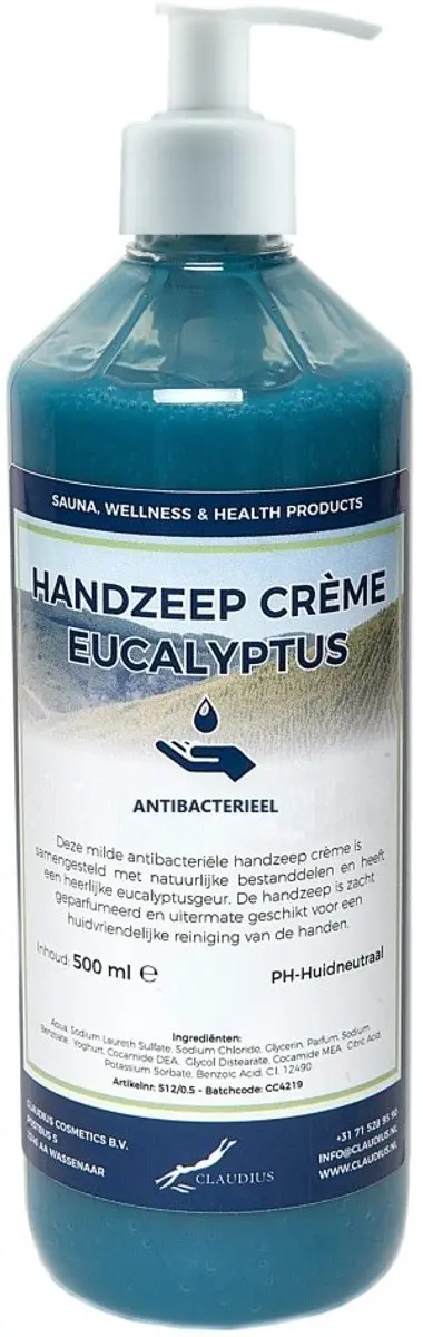 Splashbox Cosmetics Handzeep Crème Eucalyptus 500ml