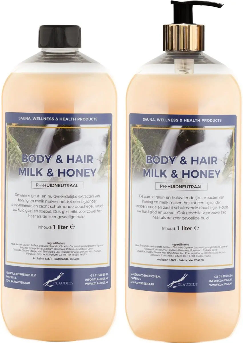 Splashbox Cosmetics Body & Hair Milk & Honey 1L - 2 Stuks