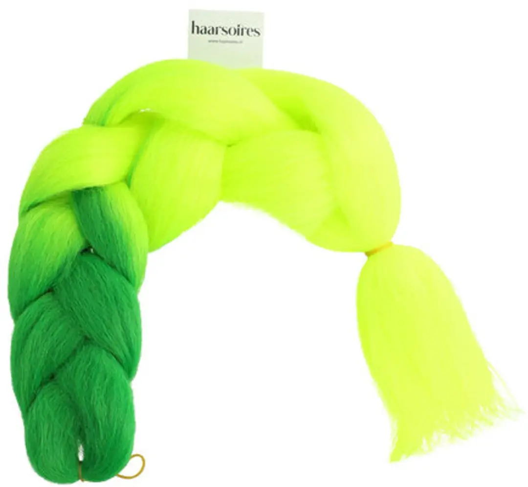Haarsoires Imitatiehaar Jumbo Braids 60cm - Geelgroen