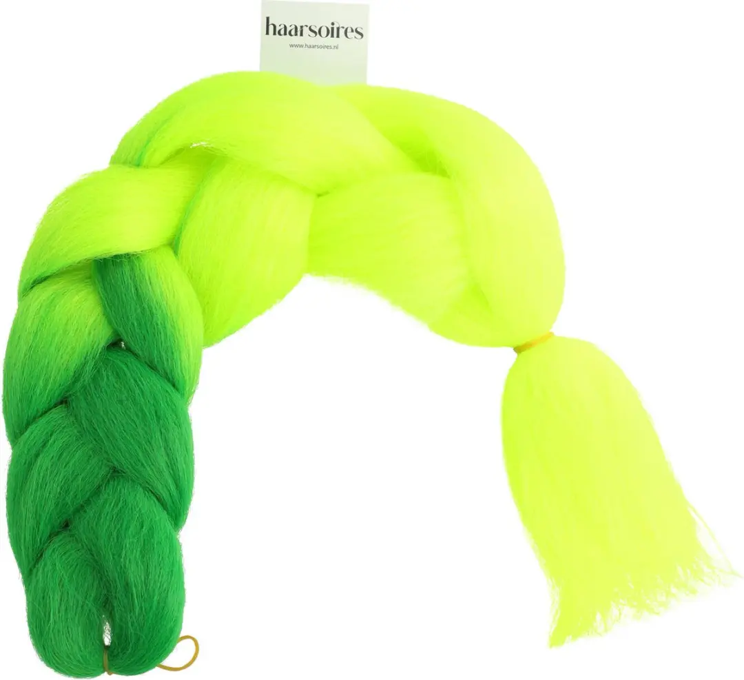 Haarsoires Imitatiehaar Jumbo Braids 60cm - Geelgroen
