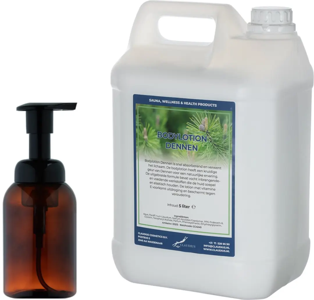 Splashbox Cosmetics Zeepdispenser 300ml + Bodylotion 5.3L Dennen