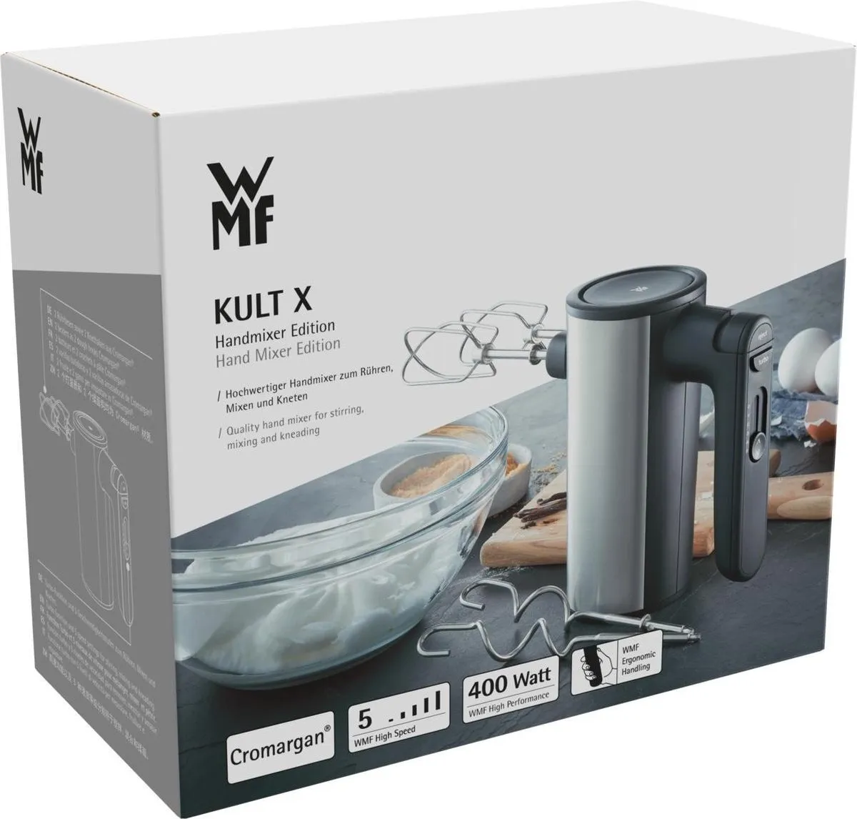 WMF KULT X 416560011 Handmixer - 400W - 5 Snelheden - Zwart/Zilver