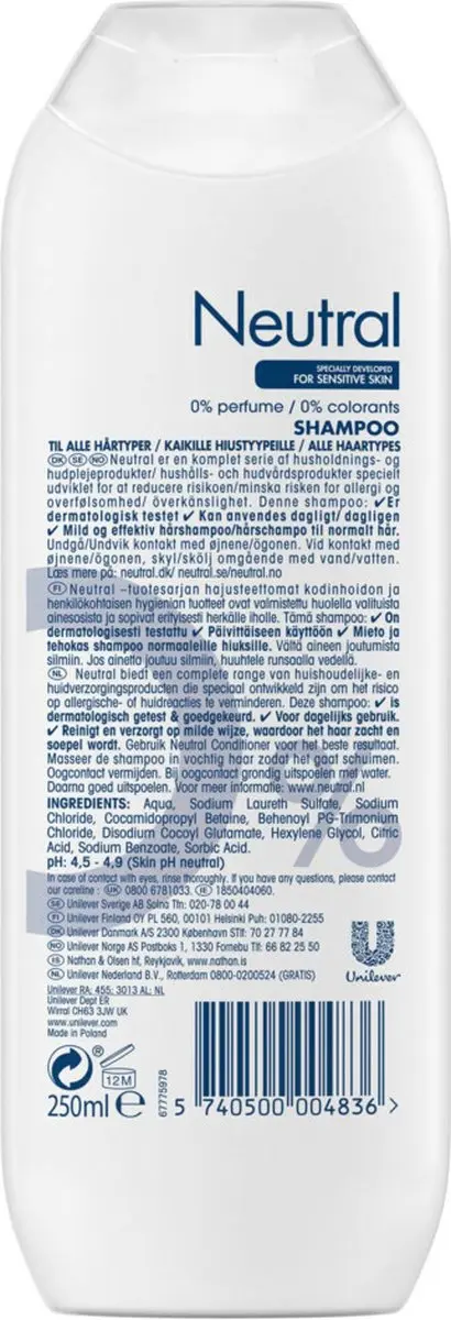 Neutral 0% Shampoo - 6x250ml