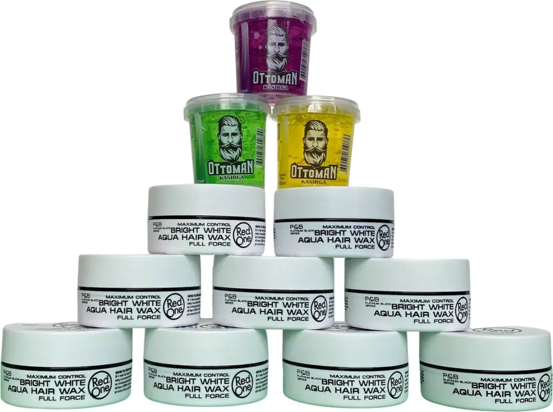 Red One Aqua Hair Wax Bright White 150ml & Ottoman Ultra Strong Hair Gel 150ml