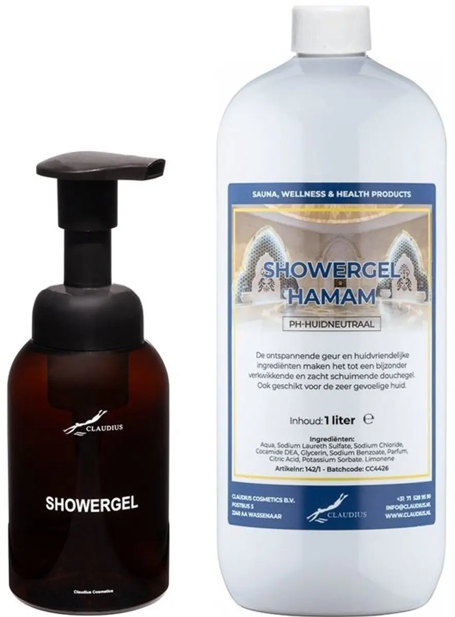 Splashbox Cosmetics Zeepdispenser 300ml + Hamam Showergel 1L