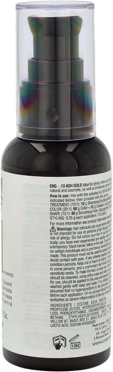 ALFAPARF Milano Pigments Nº 13 AG Golden Ash - 90ml
