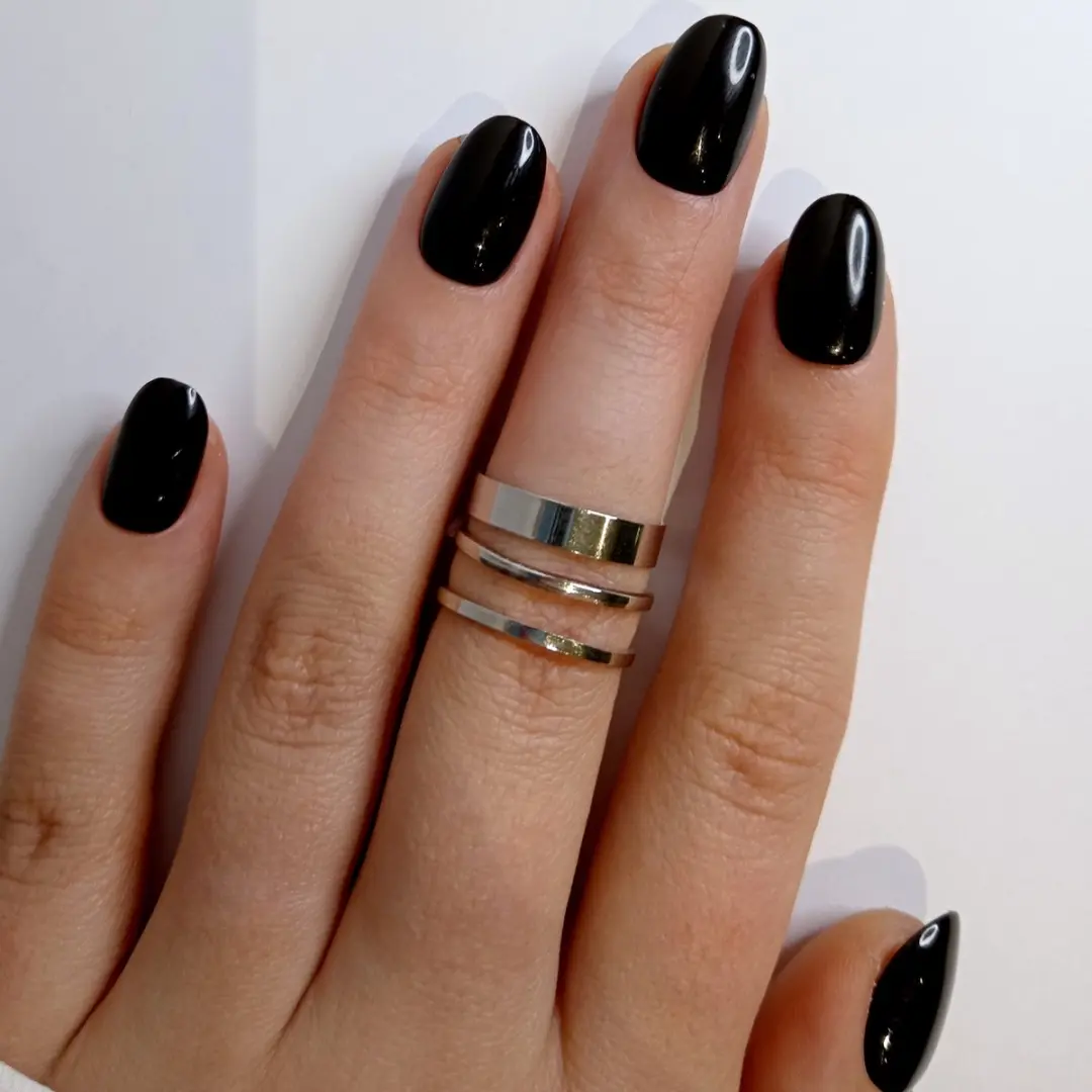 SD Press on Nails B-112 Plaknagels - 20 Stuks - XS Almond - Zwart